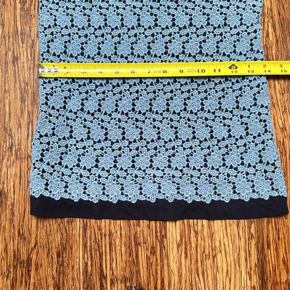 J. Crew blue floral lace long sleeve tee size XXS